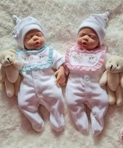Mire & Mire Reborn Baby Dolls 12″” Girl & Boy Twin Dolls Micro Preemie Full Body Silicone Baby Doll Realistic-Newborn Baby Dolls Boy That Look Real Sleeping Baby Doll -a, Blue 2
