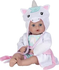Adora Bath Time Babies 13 Inch Baby Doll, Fresh Powder Scent, QuickDri Vinyl Body, Includes Clothes Set, Gift for Toddlers Ages 1 Year and Up – Unicorn