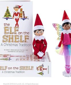 The Elf on The Shelf Scout Girl (Light Tone/Blue Eyed Girl) with Magifreez Rainbow Snow Pixie