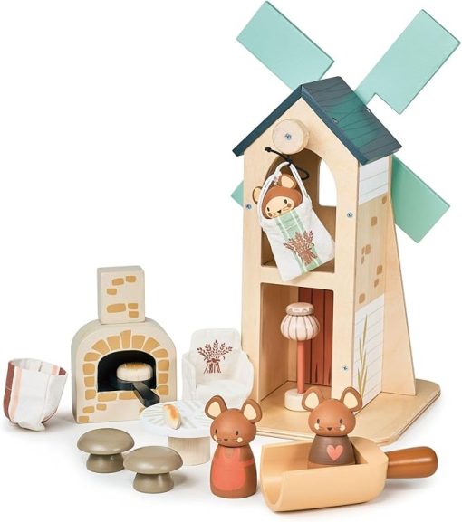 Tender Leaf Toys - Penny Windmill - Adorable Wooden Rotating Windmill with Toy Mouse Family and Accessories - Imaginative Play Set - Develop Creative Storytelling - Improve Fine Motor Skills - Age 3+ - Image 2