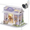 Miniature House Kit,DIY Miniature Dollhouse Kit for Adults,Model Kits for Adults to Build with LED,Birthday (Kitten Paradise)