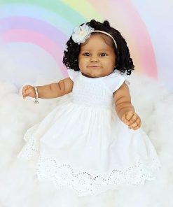 Zero Pam Reborn Baby Dolls Black Girl 24 Inch Realistic African American Baby Doll That Look Real Life Like Newborn Babies Dolls Real Life Reborn Toddler Soft Babies for Kids 2