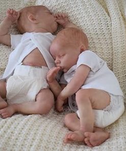 iCradle Reborn Baby Dolls Silicone Full Body 18 Inch Twins Newborn Baby Girls Alive Dolls Real Life Baby Dolls Cute Face with Outfit & Accessories for Age 3+