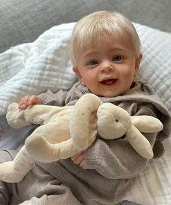 Zero Pam Real Life Reborn Baby Dolls Toddler 24 Inch Realistic Soft Body Baby Doll Lifelike Newborn Blonde Hair Smilling Reborn Dolls Baby Dolls for 3+ Year Old Girls