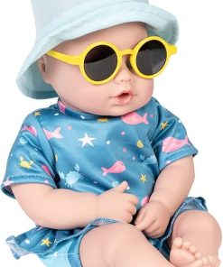 ADORA Beach Baby Doll with Sun-Activated Freckles, 13″ Toy Doll with Clothes & Accessories Set Like Light Blue Hat and Yellow Sunglasses, Birthday Gift for Ages 1+ – Baby Sunny