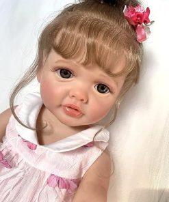 Pinky Reborn 22inch Lifelike Newborn Baby Handmade Realistic Girl Baby Doll Full Body Silicone Reborn Doll Birthday Gifts for Kids Age 3+ 2