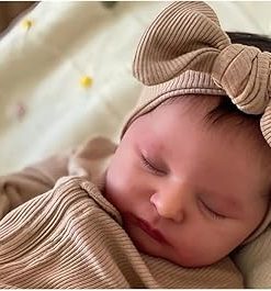 Zero Pam Reborn Baby Dolls-20 in Realistic Baby Doll 3D Painted Skin Posable Real Life Newborn Doll Cloth Body Silicone Reborn Dolls with Accessories 2