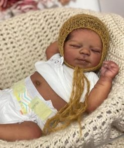 Reborn Baby Dolls Black Boy – 18 Inch Realistic Newborn Baby Dolls Vinyl Full Body African American Sleeping Bebe Poseable Real Life Baby Toys Dolls Gift for Kids Age 3 2