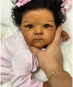 Zero Pam Black Reborn Baby Dolls Silicone Full Body-18 in Realistic Baby Doll, African American Full Silicone Reborn Dolls, Posable Real Life Newborn Doll with Accessories