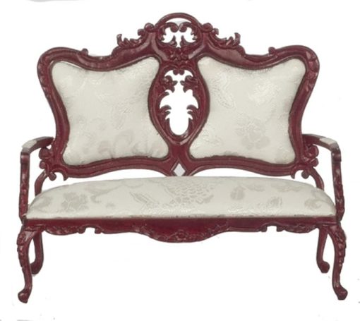 Dollhouse Miniature Mahogany Victorian Parlor Sofa
