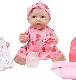 JC Toys Missy Kissy Kiss & Care Nursery | Drink & Wet Interactive Doll Gift Set
