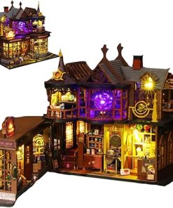 Dollhouse Miniature with Furniture,DIY Wooden Crafts Magic Doll House Mini Handmade Kit Creative Room Idea Gift Gift for Halloween (Treasure House-B) 2