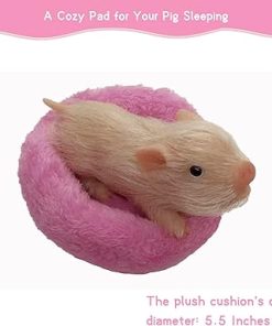 Silicone Piglet with Pink Portable Carrier Bag, 5 Inches Realistic Piglet with Sleeping Pad Accessories for Kids Boy Girl Christmas Birthday Gift(Dora with Bag) 2