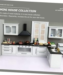 ERINGOGO 1 Set Kitchen Utensils Doll House Kitchenette House Household Decoration Accessories 3D Toy Room 7 Piece Set Ornaments Mini House Ornament Furniture Mini House Furniture Decor, Black 2
