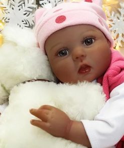 CHAREX Reborn Baby Dolls, 22” African American Realistic Weighted Toddler Doll with Black Curly Hair and Open Eyes, Cloth Body, Lifelike Real Baby Doll Gift with Accessories Set, Vinyl, Age 3+ 2