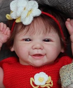 Angelbaby Cute Reborn Lifelike Baby Dolls 19 Inch Sweet Smile Realistic Newborn Girl Doll Handmade Real Cute Baby Feeling Bebe Reborns with Accessories for Kids