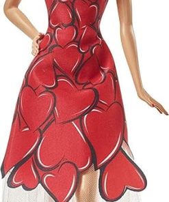 Barbie Collector Celebration Doll with Blonde Hair, 11.5-inch, with Customizable Packaging, Wearing Red Heart Dress and Sunglasses, Makes a Great Gift for 6 Year Olds and Up