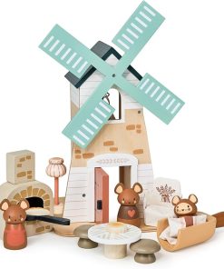 Tender Leaf Toys – Penny Windmill – Adorable Wooden Rotating Windmill with Toy Mouse Family and Accessories – Imaginative Play Set – Develop Creative Storytelling – Improve Fine Motor Skills – Age 3+