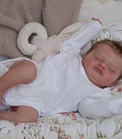 Pinky Reborn Baby Dolls 20 inches Realistic Newborn Baby Doll Closed Eyes Handmade Silicone Toddler Doll Toy Accessories Birthday Gift for Age 3+