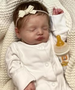 RXDOLL Realistic Reborn Baby Girl Doll 20 Inch Real Life Baby Dolls That Look Real Babies Sleeping Newborn Doll Soft Cloth Body Reborn Dolls with Feeding Accessories
