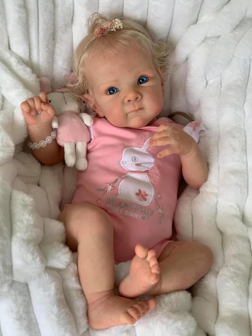 Realistic Reborn Baby Dolls Girl 18 Inch Lifelike Newborn Toddler Doll with Hand-Rooted Hair Soft Weighted Cloth Body Real Life Baby Doll with Toy Accessories for Kids Age 3+ - Image 2