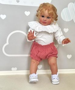 26 inch Reborn Baby Dolls Toddler Girl Doll That Look Real Life Soft Silicona Weighted Body Blonde Curly Hair Cute Newborn Toddler Kids Toys Age 8~10 Year Old Girls 2
