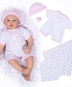 Paradise Galleries Realistic Reborn Baby Doll 20 Inch Lifelike Doll in Swaddle 5 Piece Gift Set for Ages 3 Up – Bow Cute