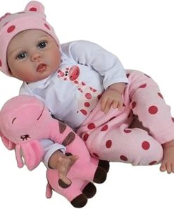 Realistic Baby Doll 22 Inch 55 Cm,with Soft Cotton Body That Look Real Lifelike Preemie Baby Dolls Xmas Gift Reborn Baby Dolls Toddler Handmade Movable Body Reborn Baby for 3 Years Old+ 2