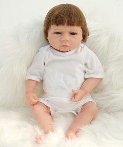 Reborn Baby Dolls, 18″ Soft Vinyl Silicone Full Body Realistic Newborn Baby Dolls for 3+ Year Old Girls, Real Life Baby Dolls with Toy Accessories Gift for Kids (18 Inches, White Cloth Girl)