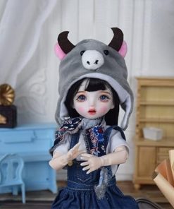 11.8 Inch Full Set Outfits 1/6 Fashion BJD Doll, Ball Jointed MSD Dolls with Makeup Eyes Wig Shoes Clothes Cute Hat, DIY Toys for Kids (Momo) 2