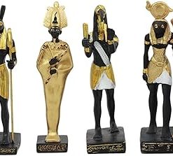 Ebros Gift Egyptian Classical Deities Osiris Thoth Seth Horus Anubis Bastet Set of 6 Miniature Figurine Gods of Egypt Dollhouse Miniature Figurines Legends of Ancient Egypt Collectible