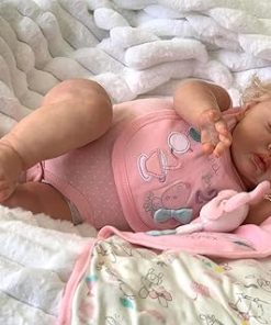 Zero Pam Reborn Baby Dolls Pickle Girl Realistic Eyes Closed Cute, 24 inch Big Size Soft Cloth Body Reborn Toddler Girl Real Life Newborn Babies Sleeping Baby Doll with Accessories for Kids Age 3+ 2