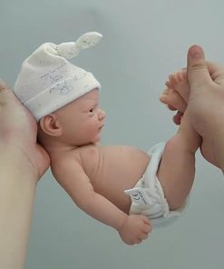 Mire & Mire Reborn Baby Dolls 12″ Micro Preemie Full Body Silicone Baby Doll Realistic-Newborn Baby Dolls Boy That Look Real Open Eyes Baby Doll (B)