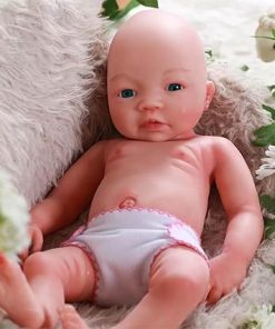 18 inch Realistic Full Silicone Baby Doll, Lifelike Reborn Baby Dolls, Toy, and Collectible Bald Girl 039