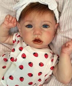 Reborn Baby Dolls Girl with Realistic Veins, 20 Inch Newborn Baby Doll with Weighted Cloth Body, Lifelike Reborn Doll, Advanced Painted Vinyl Gift Set for Kids Age 3+, Real Saskia Replica