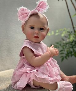 -20Inch Soft and Full Body Vinyl Reborn Toddler Girl Doll Premie Baby Genesis Hand Painted Doll Cute Lifelike Silicone Babies with Clothes and Accessories for Kids 2