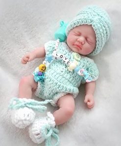 7 Inch Reborn Baby Doll ， Silicone Doll Girl Darcy, Mini Realistic Newborn Baby Dolls Silicone Full Body with Feeding Accessories & Gift Box