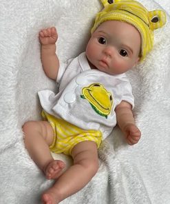 Lifelike Reborn Baby Dolls 11inch Full Body Silicone Baby Doll Realistic Handmade Soft Silicone Baby Girl Dolls Open Eyes 2