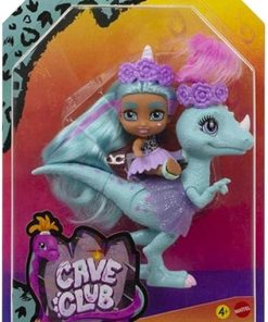 Cave Club Cave Tots Unicorn Tot Doll (Approx. 3.5-in) Small Doll with Dinosaur & Blue Hair, Wearing Outfit & Accessories, Gift for 4 Year Olds and Up 2