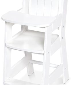 Melissa & Doug Mine to Love Wooden Play High Chair for Dolls, -Stuffed Animals – White (18H x 8W x 11D Assembled)