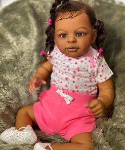 Zero Pam Black Reborn Babies Dolls Girls Realist Black Reborn Toddler 21 Inch Real Life Newborn Babies Doll That Look Real Posable Silicone Baby Doll Soft Realistic Baby Dolls with Accessories
