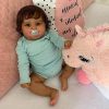 Pinky Reborn 20inch Reborn Baby Doll African American Black Girl 50CM Lifelike Real Life Soft Silicone Weighted Newborn Baby Dolls with Clothes and Accessory for Kids Toys (Brown Eyes, 20inch)