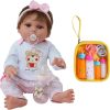Anano 28 Inch Reborn Baby Doll Hand Rooted Hair Reborn Toddler Dolls Soft Cloth Body Realistic Baby Dolls Girl with Feeding Pack Accessories Perfect for Play and Display 3