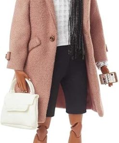 Barbie Signature @BarbieStyle Fully Poseable Fashion Doll (12-in Brunette with Braids) with 2 Tops, Shorts, Skirt, Coat, 2 Pairs of Shoes & Accessories, Gift for Collector