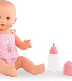 Corolle Drink and Wet Bath Baby Emma – 14” Girl Baby Doll with 3 Accessories – Bottle, Potty, and Pacifier – Really Drinks and Goes Potty, for Kids Ages 2 Years and up