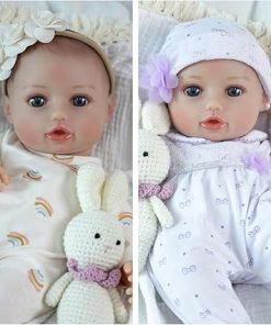 SCOM Baby Dolls, 16inch Realistic Baby Dolls Cute Soft Body Baby Doll Real Life Baby Doll Silicone Lifelike Baby with Accessories for 3+ Year Old Girls Gifts