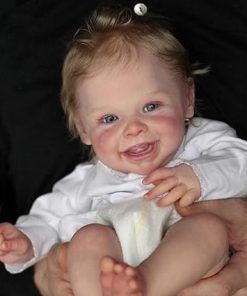 Zero Pam Smiling Reborn Dolls Boy 20 in Realistic Newborn Baby Dolls That Look Real 3D Painting Silicone Reborn Baby Dolls with Blonde Hair Baby Girls Toys