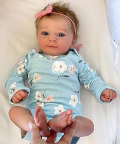 Realistic Reborn Baby Dolls – 19 Inch Lifelike Realistic Newborn Girl with Open Eyes and Cloth Body, Cute Birthday Gift with Doll Accessories for Kids Aged 3+