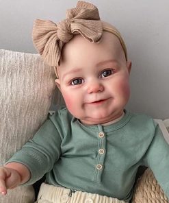 Pinky Reborn Baby Doll Girls,20 Inch Smiling Newborn Silicone Baby Reborn Toddler Doll Hand Drawn Veins Baby Doll Toy Accessories Gift for Collection & Kids Age 3+