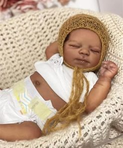 Zero Pam Black Reborn Baby Dolls Silicone Full Body-18 in Realistic Baby Doll, Black Reborn Dolls Girls, African American Full Silicone Doll, Real Life Newborn Babies with Accessories 2